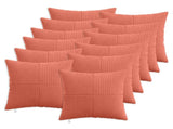 Cushion Cover 12 pcs ALMELO Red Orange 45 x 45 cm Corduroy 914763