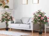 Set of Two Faux Rose Plants, with Pots T3398P344811