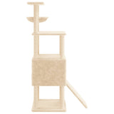 Cat Tree with Sisal Scratching Posts Cream 153 cm 172115