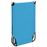 ZNTS Folding Sun Lounger Steel Turquoise Blue 310348