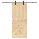 Sliding Door NARVIK Natural and Black 100 x 210 cm 3445358