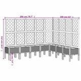 Garden Planter with Trellis Blue Grey 200x160x142 cm PP 367941
