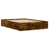 Bed Frame with Drawers without Mattress Smoked Oak 120x190 cm Small Double 3207319