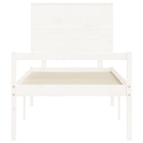 Senior Bed without Mattress White Single Solid Wood 3195447
