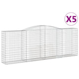 Arched Gabion Baskets 5 pcs 400x50x140/160 cm Galvanised Iron 3147025