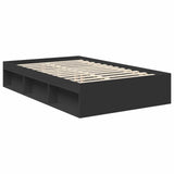 Bed Frame with Headboard Black 120 x 190 cm Solid Pine Wood 3413336