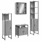 4 Piece Bathroom Cabinet Set Grey Sonoma Engineered Wood 3214768