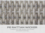 Single Seater Rattan Chair Sofa Padded Cushions, All-Weather PE Wicker Weave Garden Armchair T3398P320189
