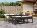 Garden Dining Set Brown Poly Rattan 6-seater Foldable 3211449