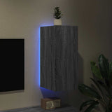 TV Wall Cabinet with LED Lights Grey Sonoma 30.5x35x70 cm 837242