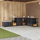 Kitchen Storage HATTEM Black 60 x 50 x 92 cm Steel 874989