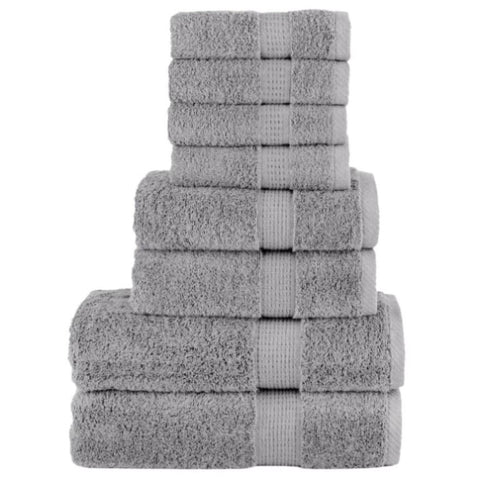 8 Piece Premium Towel Set SOLUND Grey 600 gsm 137543