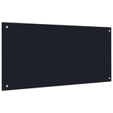 Kitchen Backsplash 2 pcs Black 100 x 50 cm Tempered Glass 3415441