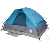 Camping Tent Dome 4-Person Blue Waterproof 94778