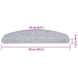 Stair Mats 20 pcs 65x24x4 cm Light Grey Half Round Large 3365792