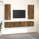 5 Piece TV Cabinet Set Smoked Oak Engineered Wood 3120209