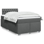 ZNTS Box Spring Bed with Mattress Dark Grey 120x200 cm Fabric 3285863