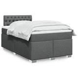 ZNTS Box Spring Bed with Mattress Dark Grey 120x200 cm Fabric 3285863
