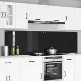 Kitchen Backsplash 2 pcs Black 110 x 60 cm Tempered Glass 3415496