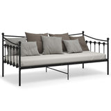 Sofa Bed Frame Black Powder-coated metal 200 x 90 cm 324755