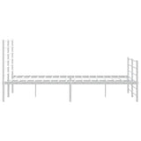 Metal Bed Frame without Mattress with Footboard White 150x200cm 352388