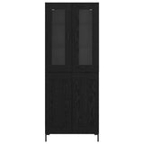 Highboard 2 pcs Black Oak Engineered Wood 3416108