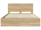 Bed Frame with Drawer Sonoma Oak 135 x 190 cm Solid Pine Wood 3409365