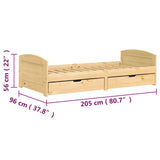 Day Bed with 2 Drawers without Mattress "IRUN" 90x200 cm 3185207