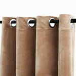 Blackout Curtains with Rings 2 pcs Velvet Beige 140x225 cm 134505