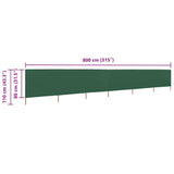 6-panel Wind Screen Fabric 800x80 cm Green 44544