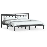 3100611 Bed Frame without Mattress Grey Solid Wood 200x200 cm
