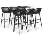 ZNTS 7 Piece Bar Set Black 3057389