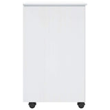 Rolling Cabinet White 34 x 39 x 65.5 cm Solid Pine Wood 42028345