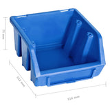 48 Piece Storage Bin Kit with Wall Panels Blue and Black 150805