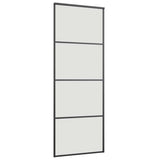 Sliding Door with Hardware Set Black 76x205 cm ESG Glass 3375857
