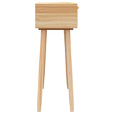 Console Table Brown 80x30x75 cm Solid Wood Pine&Natural Rattan 345626