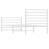 Metal Bed Frame without Mattress with Footboard White 90x190cm 352378