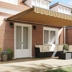 Retractable Awning Manual Multicolour Stripe 500x300 cm Fabric 3331313