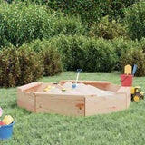 Sandbox with Seats Octagon Solid Wood Pine 825009