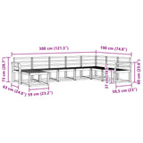 Outdoor Sofa Set 8 pcs Natural Solid Acacia Wood 3366812