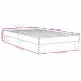 Bed Frame without Mattress Grey Sonoma 75x190 cm Small Single 845880