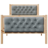 Bed Frame with Headboard Light Grey 90 x 200 cm Solid Pine Wood 878424