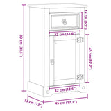 Bathroom Cabinet Corona 45x33x80 cm Solid Wood Pine 4013400