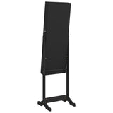 Mirror Jewellery Cabinet with LED Lights Free Standing Black 353263