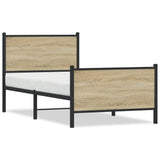 Metal Bed Frame without Mattress Sonoma Oak 90x190 cm Single 4007726