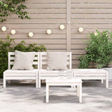 Garden Sofa White Solid pine wood 3-seater Modular Garden Sofa 838034