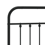 Metal Bed Frame without Mattress with Headboard Black 140x190cm 352578
