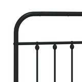 Metal Bed Frame without Mattress with Headboard Black 140x190cm 352578