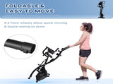 2-in-1 Folding Exercise Bike with 8-Level Magnetic Resistance, Arm Resistance Band, Pulse Sensor, T3398P376862