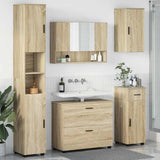 Bathroom Furniture Set with Drawer with Shelf 5 pcs Sonoma Oak 3393075